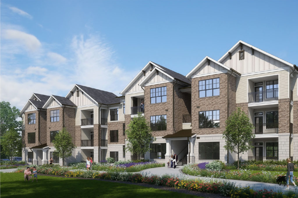 Argento exterior of 3 story apartment